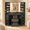 Black, variant on Corner Vanity Desk with Mirror and Lights, Modern Makeup Vanity with Glass Top, Bluetooth Speaker, 8 Drawers and 6 elves, 3 Color Lighting Modes, Dressing Table with Chair for Bedroom, White
