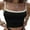 Black, variant on LMLYSoH Women´s Crop Cami Tops, Spaghetti Strap Square Neck Contrast Color Slim Fit Camisole