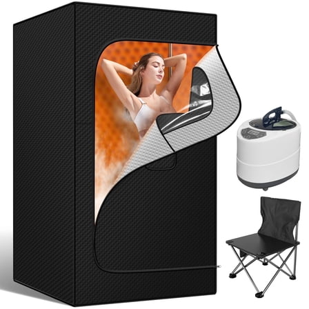 Funyard 2-in-1 Portable Sauna for Home, Foldable Steam Sauna Tent & Box with Remote Control, 9 Heat Levels, 60 Min Timer, Fits Users up to 6ft