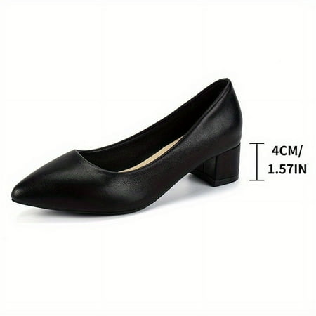 

Women s Solid Slip On Color Block Heels Dress Women s Faux Leather Heels