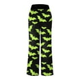 thumbnail image 6 of TTUHYWXI Halloween Pajama Pants Women Stretch Wide Leg Pj Pants High Waisted Cute Pumpkin Skull Ghost Print Pjs Palazzo Pants (Light Green, M), 6 of 6