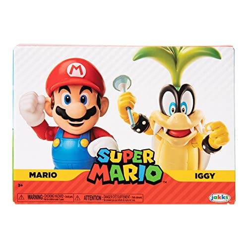 Figura de acción SUPER MARIO Nintendo 4 pulgadas Mario Vs Iggy Koopa