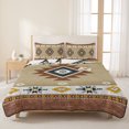 thumbnail image 3 of Full Quilt Set 78''x90'', Retro Southwest Bedspread Coverlet with 2 Pillow Shams, Bohemia Native American Tribal Abstract Geometric Breathable All Season Quilt Bedding for Bedroom/Guest Room, 3 of 9