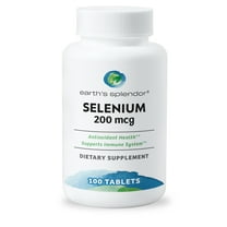Earth's Splendor Selenium 200 mcg Dietary Supplement for Men & Women, Support Antioxidant Health and Immune System (100 Tablets, 3  Month Supply)
