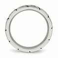 thumbnail image 2 of Titanium Polished Grooved CZ Ring, 2 of 9