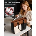 thumbnail image 4 of Laptop Tote Bag for Women, Leather Work Tote with Padded Laptop Compartment, Cup Holder, Office  Briefcase | Structured Shape, Padded Tech Pocket, Large Capacity, Built-ln Cup Holder, Water-Resistant, 4 of 6