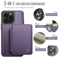 thumbnail image 3 of Dteck Wallet Case for iPhone 15 Pro Max,Luxury Leather Detachable Credit Card Holder Slot Magnetic Pocket Case RFID Blocking Shockproof Kickstandv Cover for iPhone 15 Pro Max,Purple, 3 of 10