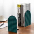 thumbnail image 5 of Naloa Teal On Black Plaid 2 Pcs Bookend Large Capacity Office Book Ends for Home Office Library School Study Decoration, 5 of 8