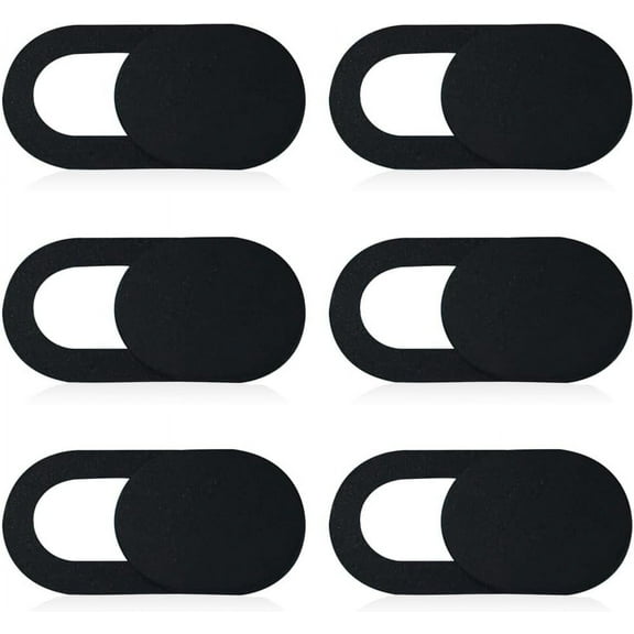 6 Pack Webcam Cover Laptop Camera Cover for Smartphones Tablets Macbooks Computers Desktops, Protecting Privacy and Security, Black