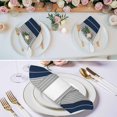 thumbnail image 2 of Navy Blue Grey Stripe Cloth Napkins, Modern Art Horizontal Striped Washable and Reusable Dinner Napkins Set of 6, Table Napkin for Kitchen Party Birthday Wedding Hotel Housewarming 20"x20", 2 of 8