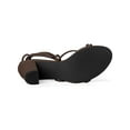 thumbnail image 6 of BLISSFUL STEP Women's Shoes Open Toe Lace Up Block Heel Strappy Heels Coffee 10, 6 of 8
