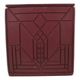 thumbnail image 2 of Frank Lloyd Wright Lake Geneva Tulip Art Glass Textile Block Petite Trinket Box, 2 of 8