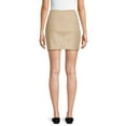 thumbnail image 3 of Madden NYC Women's Faux Leather A Line Slit Skirt, Sizes XS-3XL, 3 of 5