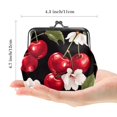 thumbnail image 2 of Cherry Elegant Microfiber Coin Purse with Zinc Alloy Jaws, Compact 4.3x4.7 in Size for Men and Women - for Coins and Small Essentials, 2 of 7