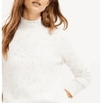 thumbnail image 2 of Karen Scott Women's Long-Sleeve Curved Hem Sweater White Speckled Size Extra Small, 2 of 3