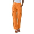 thumbnail image 6 of BRDFRL Cargo Pants for Women High Waisted Casual Pants Work Pants Baggy Stretchy Wide Leg Y2K Streetwear with Pockets Saffron L, 6 of 7