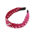 thumbnail image 4 of Unique Bargains 1 Pc Hairband Velvet Pearl Knot Hair Accessories for Women Rose Red, 4 of 4
