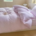 thumbnail image 3 of Pink Gingham King Duvet Cover Set, Pink Plaid Comforter Cover Set, 3 Pieces Checked Bedding Set (Pink Gingham, King), 3 of 7