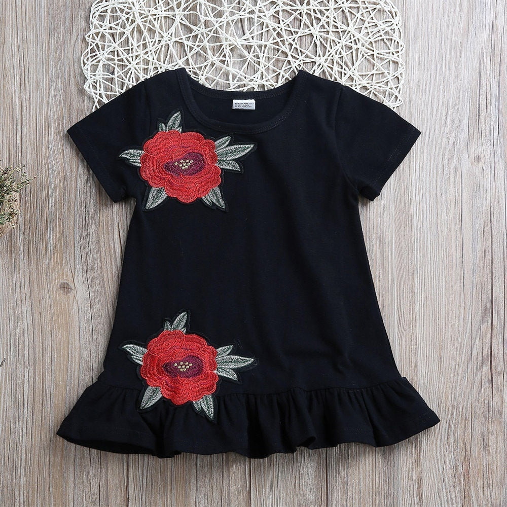 Black floral baby dress deals