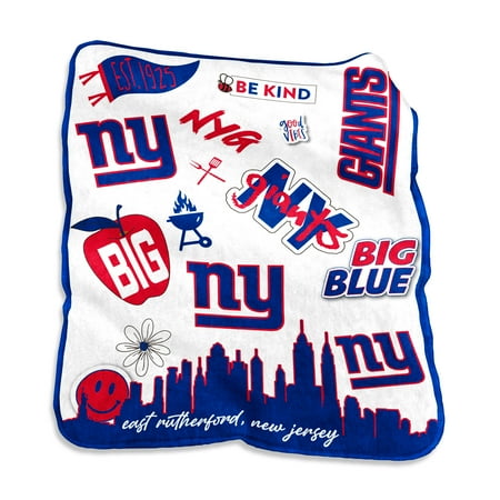 New York Giants 50 x 60 Native Raschel Plush Throw Blanket