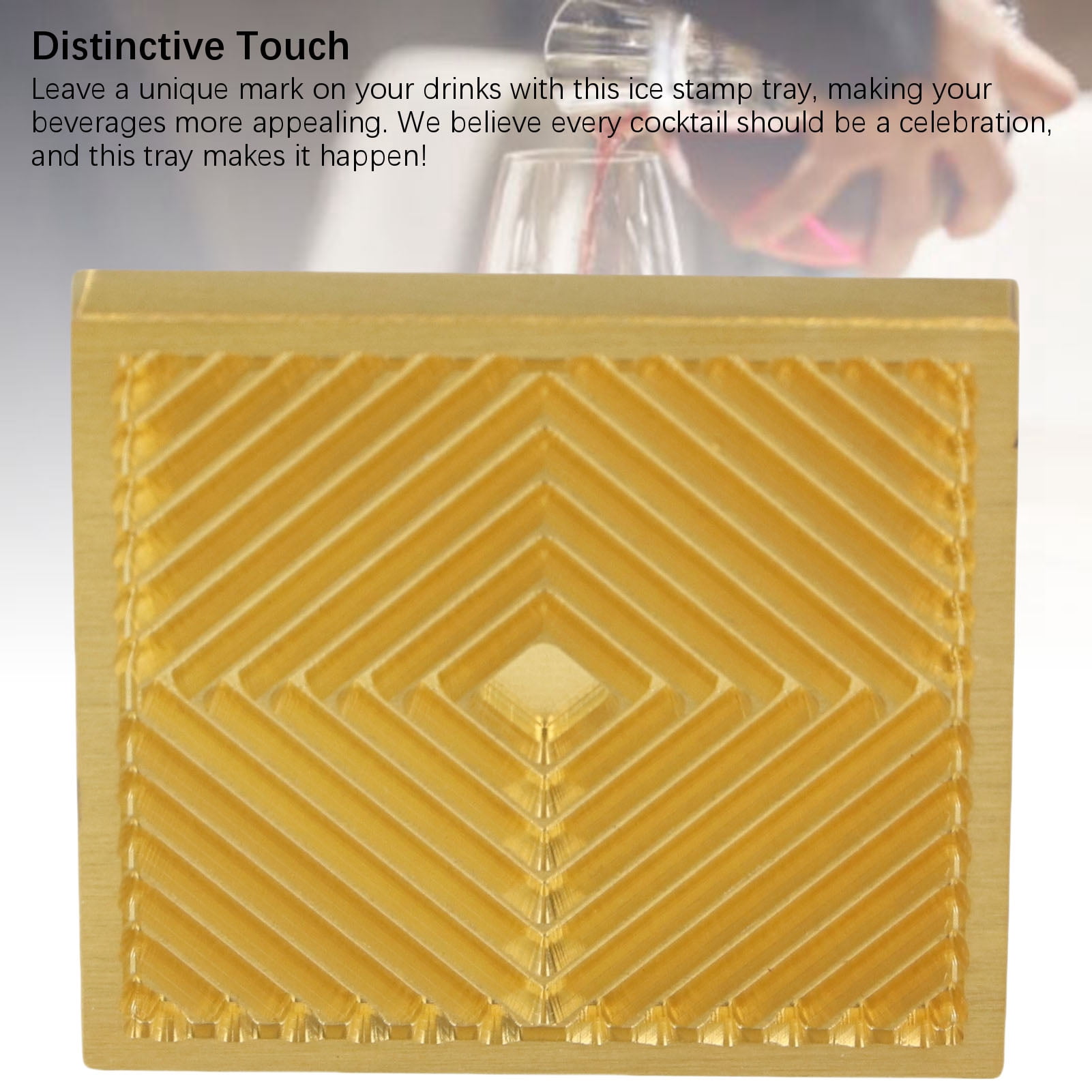 NFTIGB Ice Cube Maker Design Tray Copper Ice Press Craft Modern Ice Cube Stamp for Cocktail Bartender Bar Party A03