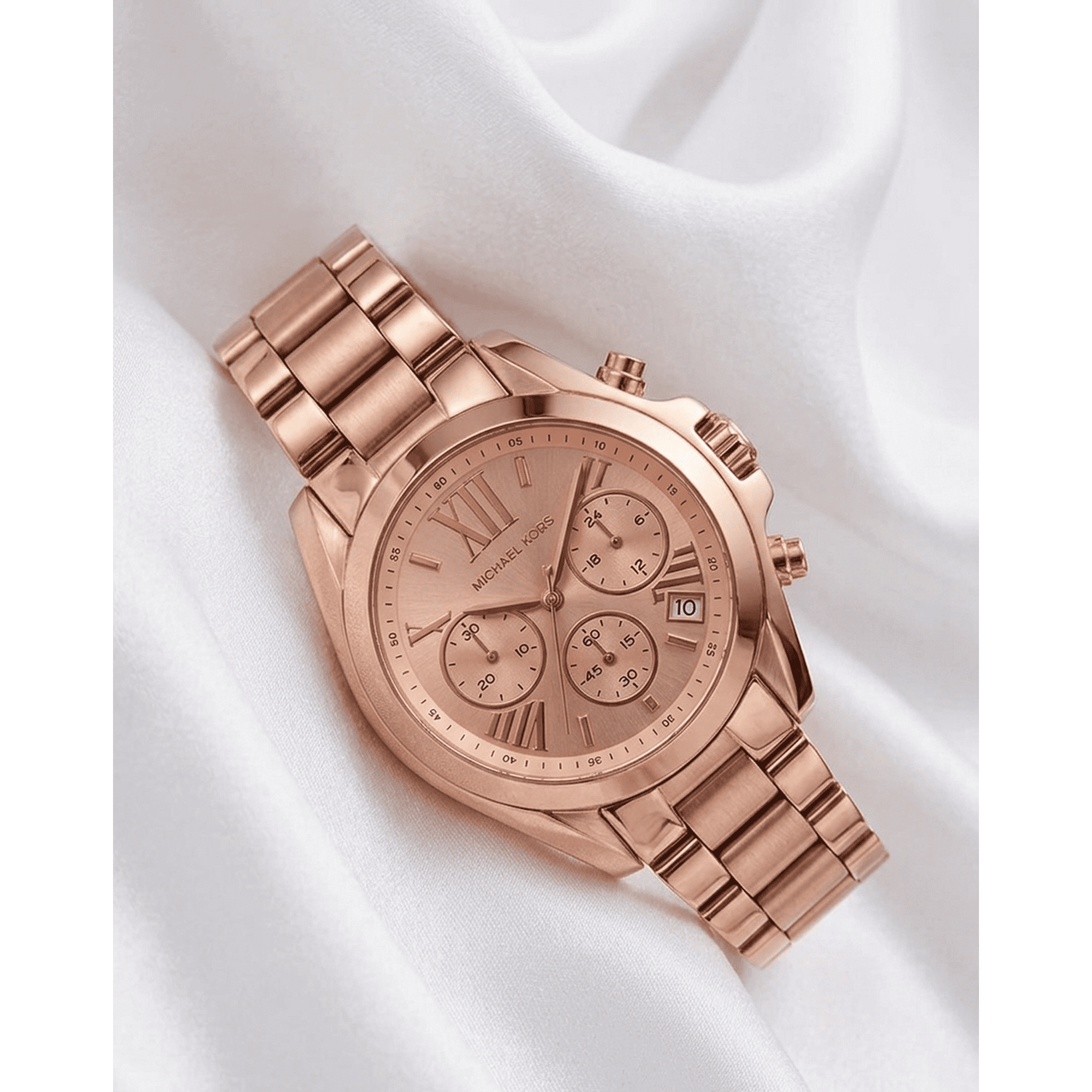 Michael Kors Women's Bradshaw Mini Rose Gold-Tone Chronograph Watch, MK5799