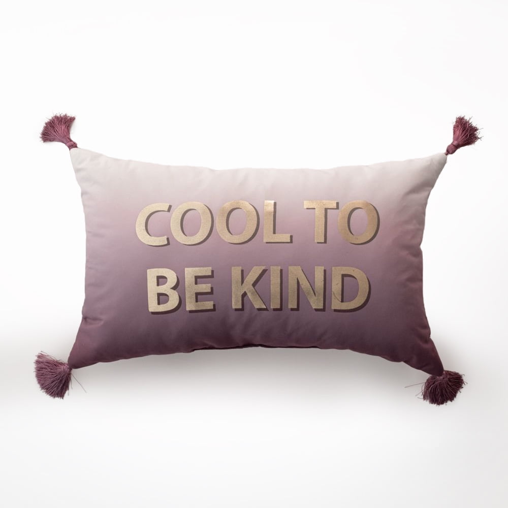 OCM Decorative Pillow, Cool To Be Kind 12" x 20", Perfect for Bedrooms
