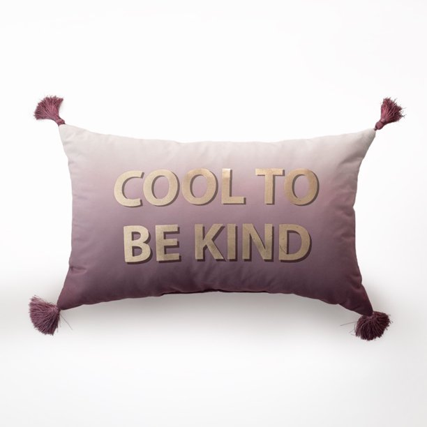 OCM Decorative Pillow, Cool To Be Kind 12" x 20", Perfect for Bedrooms, College Dorms and