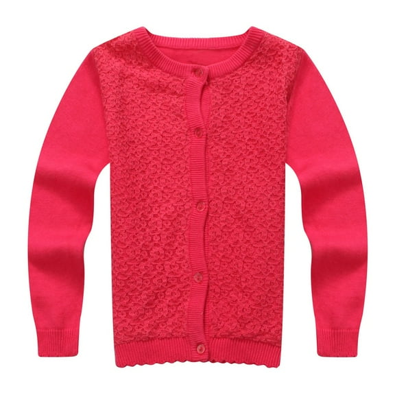Richie House Little Girls Red Lace Cardigan Sweater 4