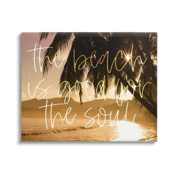 Stupell Beach Good For The Soul Tropical Sands Landscape Painting Gallery Wrapped Canvas Print Wall Art