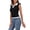 Black, variant on Sweater Vest Women Knit Sleeveless Crop Top Trendy Clothing Pol-O Neck Contrasting Binding Knit Top White L