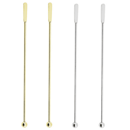 

4 Pcs Metal Stir Sticks Stainless Coffee Stirrers Reusable Swizzle Sticks for Cocktails Multifunctional Stir Sticks Gold + Stainless Steel Primary Color