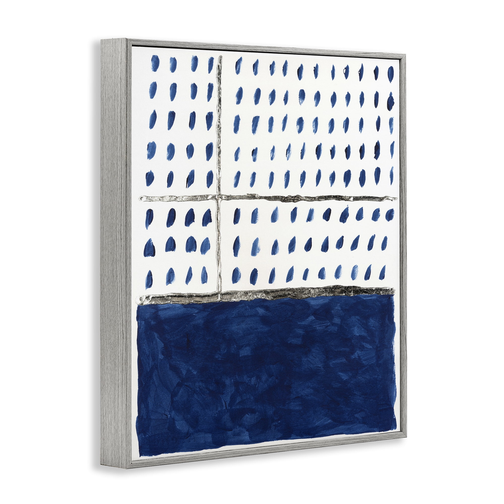 Stupell Industries Modern Dot Pattern Abstract Painting Gray Framed Art Print Wall Art, 24 x 30