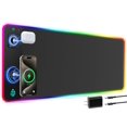 thumbnail image 2 of GIM RGB Gaming Mouse Pad with Simultaneous Charging for Phone & iWatch, LED Mouse Mat 800x300x4MM, 14 Light Modes, Non-Slip Rubber Base, Computer Keyboard Mat for Ga, 2 of 8