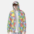 thumbnail image 2 of Fotbe Colorful Easter eggs Chaqueta con Protección Solar UPF 50+ para Hombre y Mujer, Camisa con Capucha y Bolsillos-Large, 2 of 7