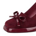 thumbnail image 4 of Women Square Toe High Heels 9CM Sexy Pumps Faux Suede Bowknot Ladies Wedding Shoes for Bride Prom Party, 4 of 7