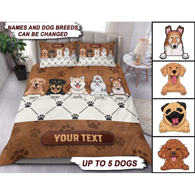 Juego de cama personalizado para perro, regalo personalizado para amantes de los perros, papá de perro, perro