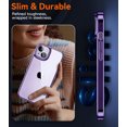 thumbnail image 3 of 5 in 1 Crystal Slim Clear for iPhone 14 Case,Not-Yellowing & Military Grade Drop Protection (Purple), 3 of 7