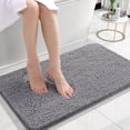 thumbnail image 1 of Alfombra de baño OLANLY Chenille extrasuave, absorbente, 60 x 40 cm, color gris, 1 of 8