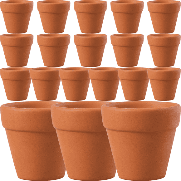 FNNMNNR 20 Clay Flower Pots Cactus Terra Cotta Tiny Terracotta Indoor Outdoor Plants