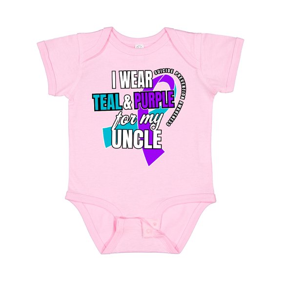 Inktastic Suicide Prevention I Wear Teal and Purple for My Uncle Boys or Girls Baby Bodysuit