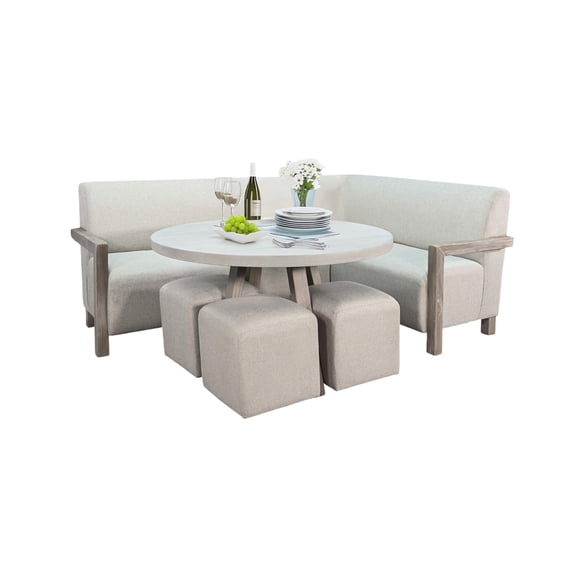 Sunny Designs 5-Piece Corner Dining Nook Set with Light Wood Table