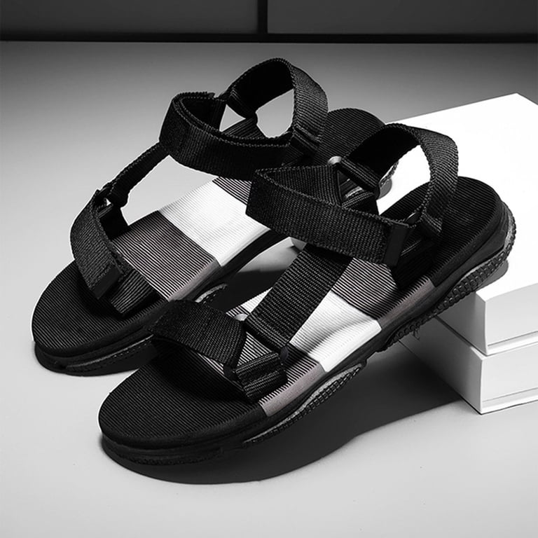 Men\'s Black Grey Arch Support Open Toe Beach Comfortable Hiking Sandals Shoes Men main image 2