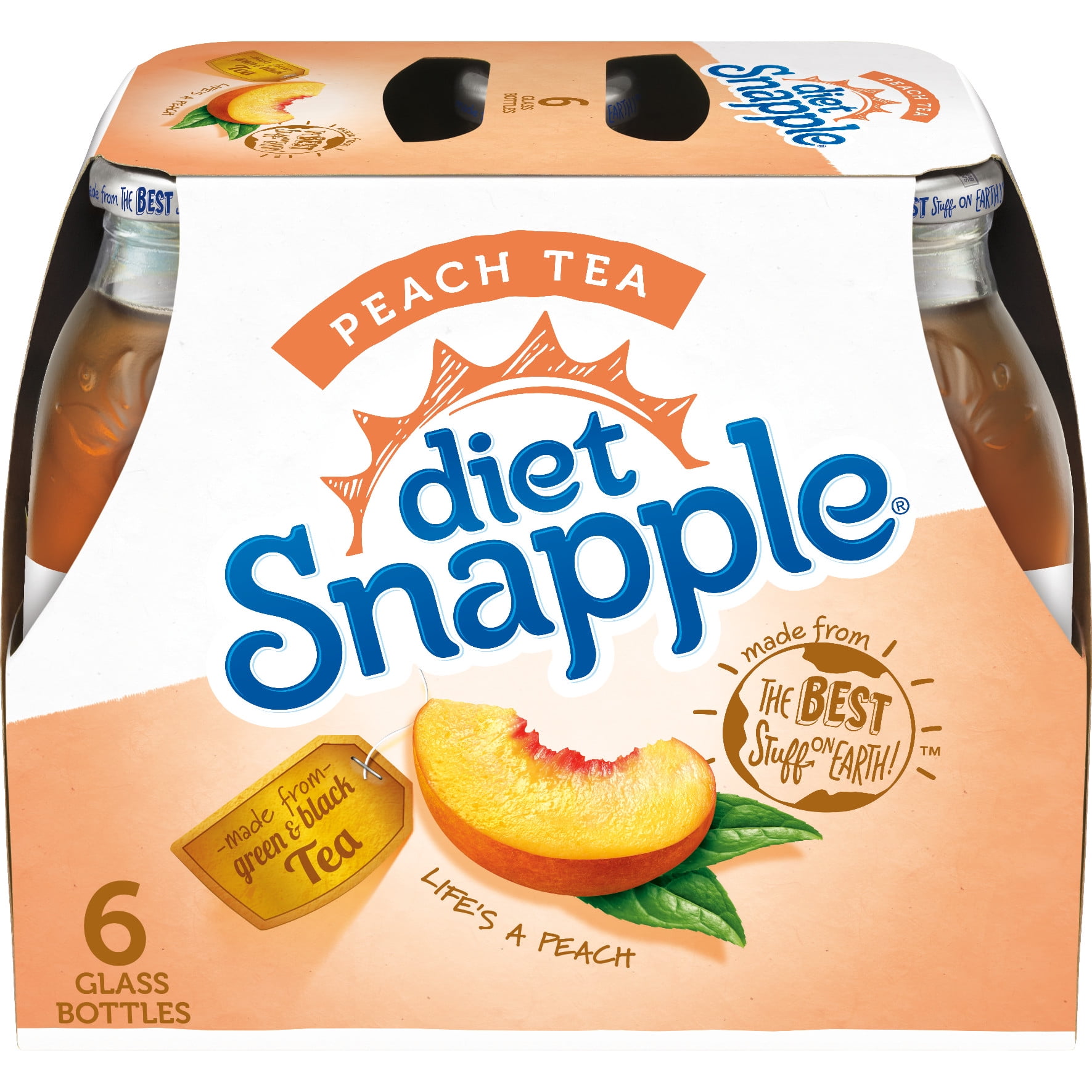  Diet Snapple Peach Tea 16 Fl. Oz. 6 Count - Walmart.com 