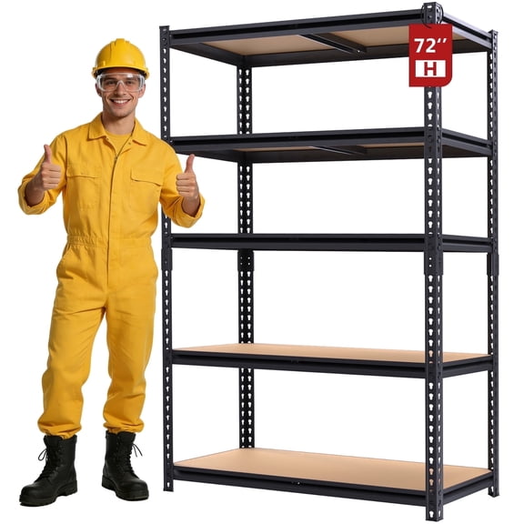 ZEUKMXOO 2200LBS Garage Shelving Unit, 72"H*35.5"W*15.8"D Adjustable Storage Shelves, 5-Tier Heavy Duty Shelf Rack for Basment, Garage, Pantry, Warehouse, Kitchen