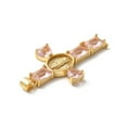 thumbnail image 3 of Rack Plating Brass Pendants with Glass Cubic Zirconia Heart with Charm Cadmium Free & Lead Free Long-Lasting Plated Real 18K Gold Plated Misty Rose 39x23x4mm Hole: 5x3mm, 3 of 3