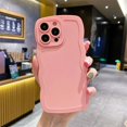 thumbnail image 2 of for iPhone 15 Pro Max Case, Cute Curly Wave Edge Phone Cover, Soft Liquid Silicone Camera Protection Phone Case with iPhone 15 Pro Max, Pink, 2 of 14