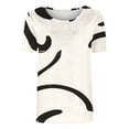 thumbnail image 4 of Tops de Cuello Redondo para las Mujeres de Manga Corta Impresa Casual, Camiseta de Moda para Uso Diario Y de Fiesta, 4 of 4