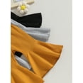thumbnail image 7 of 3pcs/set Baby Girl Flare Pants Solid Color Ribbed Trousers Toddler Elastic Waist Fall Bell Bottom Leggings, 7 of 7