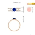 thumbnail image 4 of ANGARA Natural Sapphire Parallel Split Shank Ring with Accents in 14K Rose Gold for Women (Size-5mm) | September Birthstone, Birthday, Anniversary, Jewelry Gift for Women | Natural Blue Sapphire Ring, 4 of 9